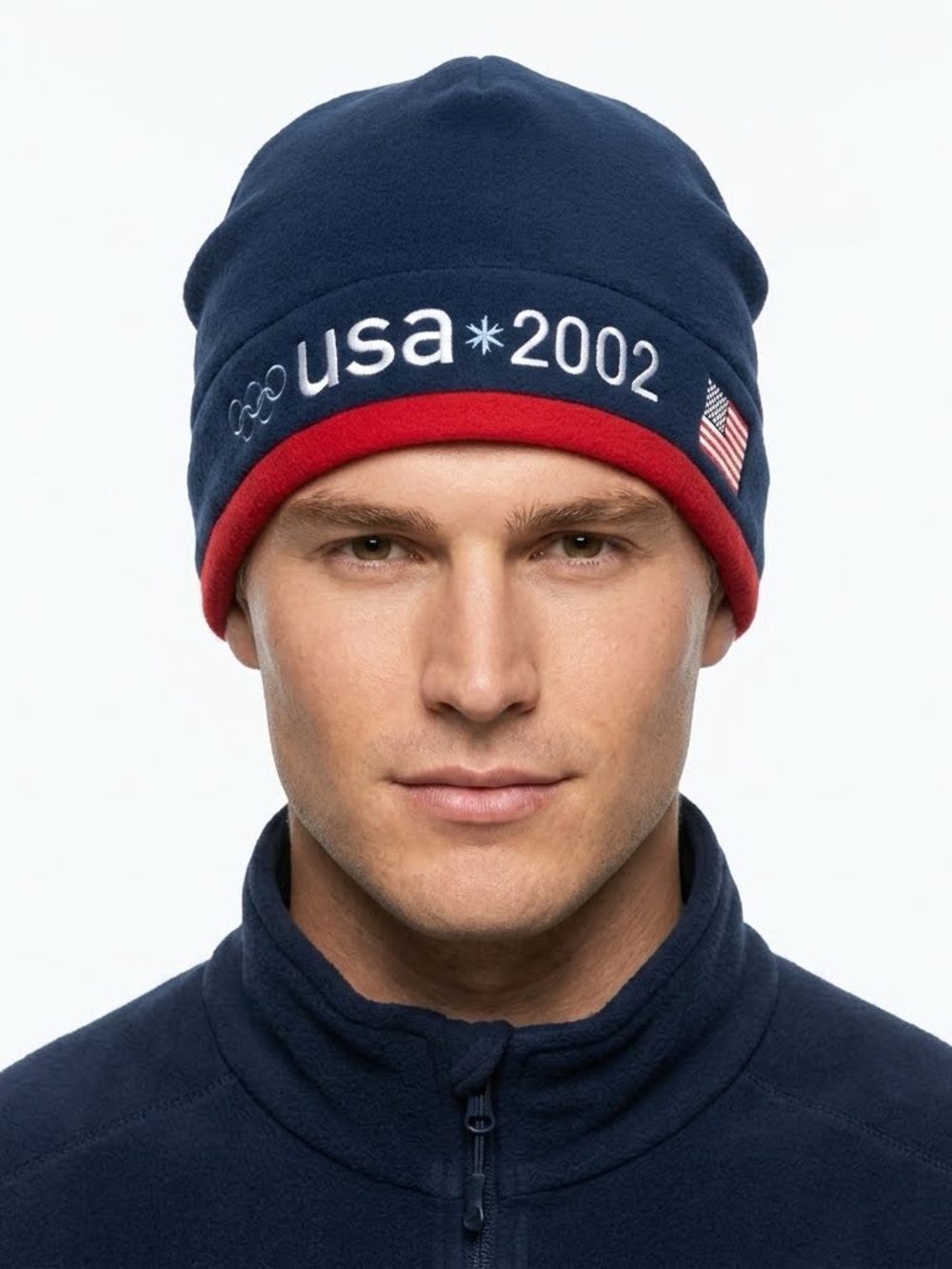 Roots USA Olympic Team Jacket Label - Navy and Red